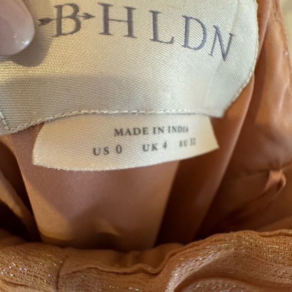 Anthropologie x BHLDN Jessa Asymmetrical Ruffled Metallic Drop Waist Gown 0 - Picture 12 of 15